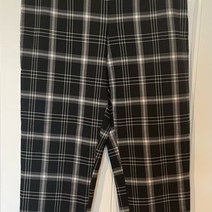 Plaid stretch cropped pants ( side zipper) size 12